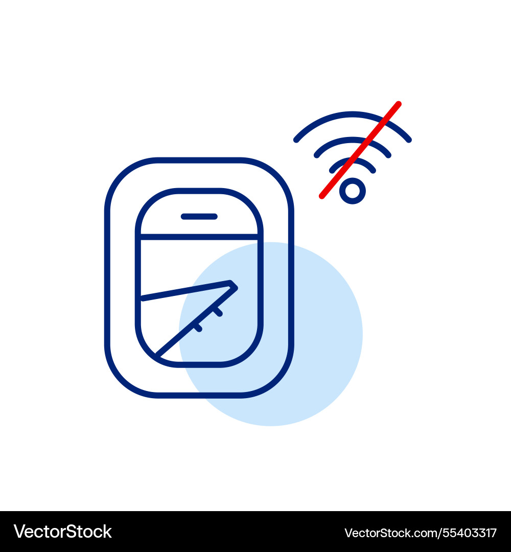 Plane window with wing and no wi-fi symbol Plane window with wing and no wi-fi symbol Vector Image