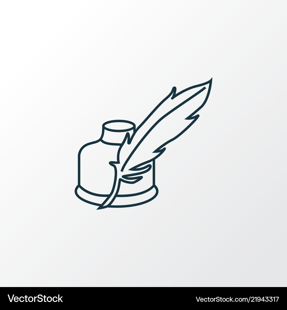Quill pen icon line symbol premium quality Quill pen icon line symbol premium quality vector image