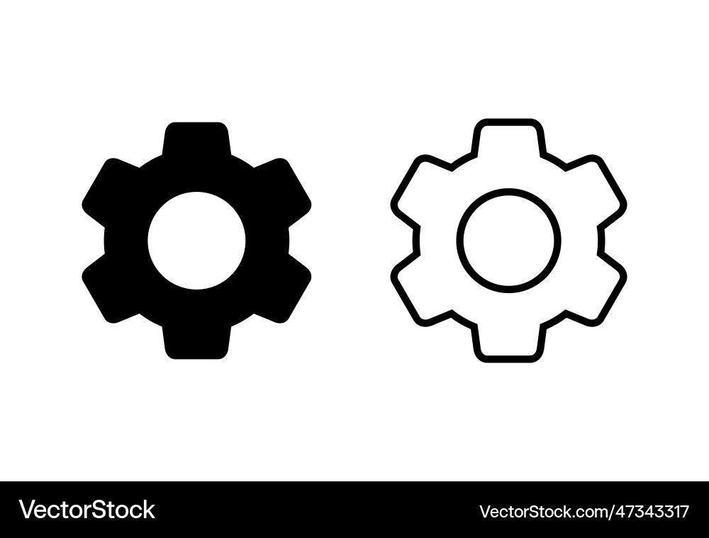 Setting icon set cog settings symbol Setting icon set cog settings symbol vector image