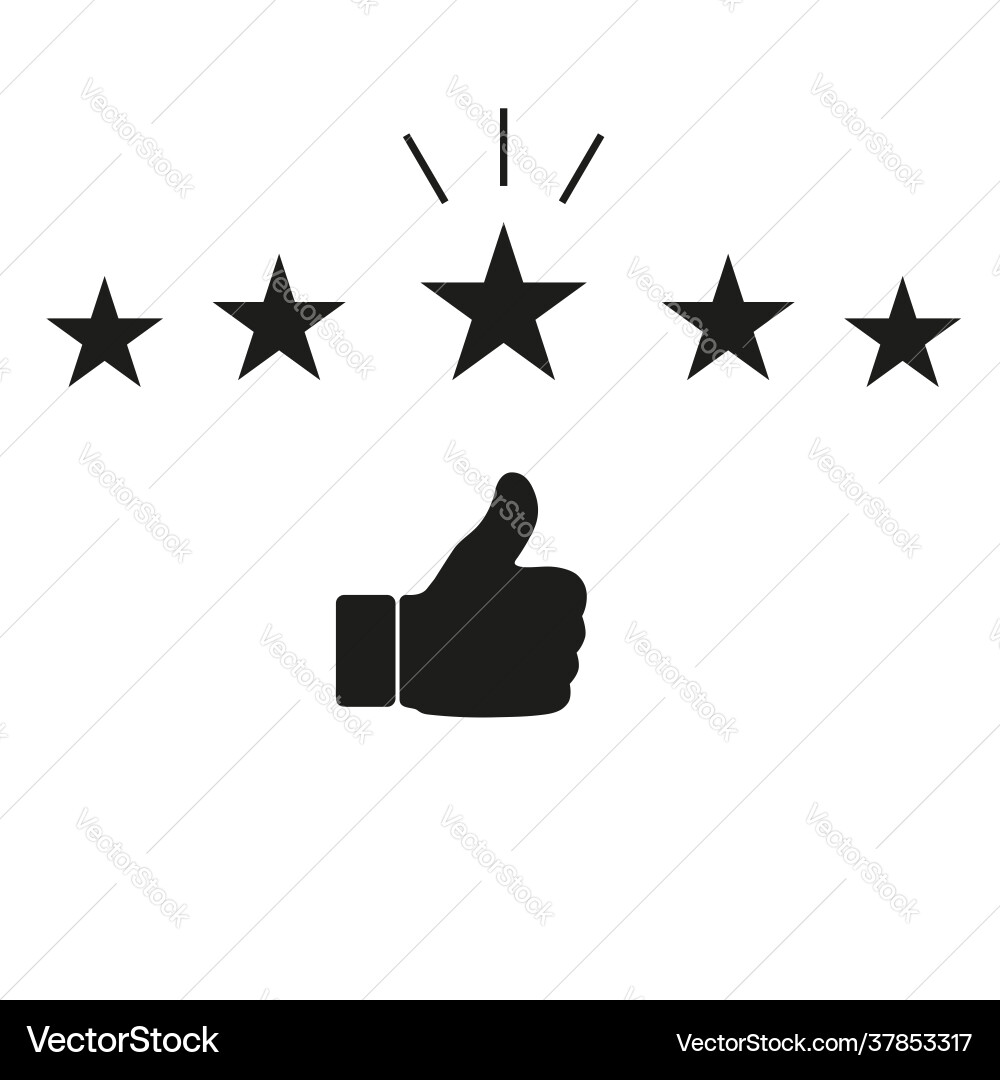 Thumb up on hand pointer rating Vector Image