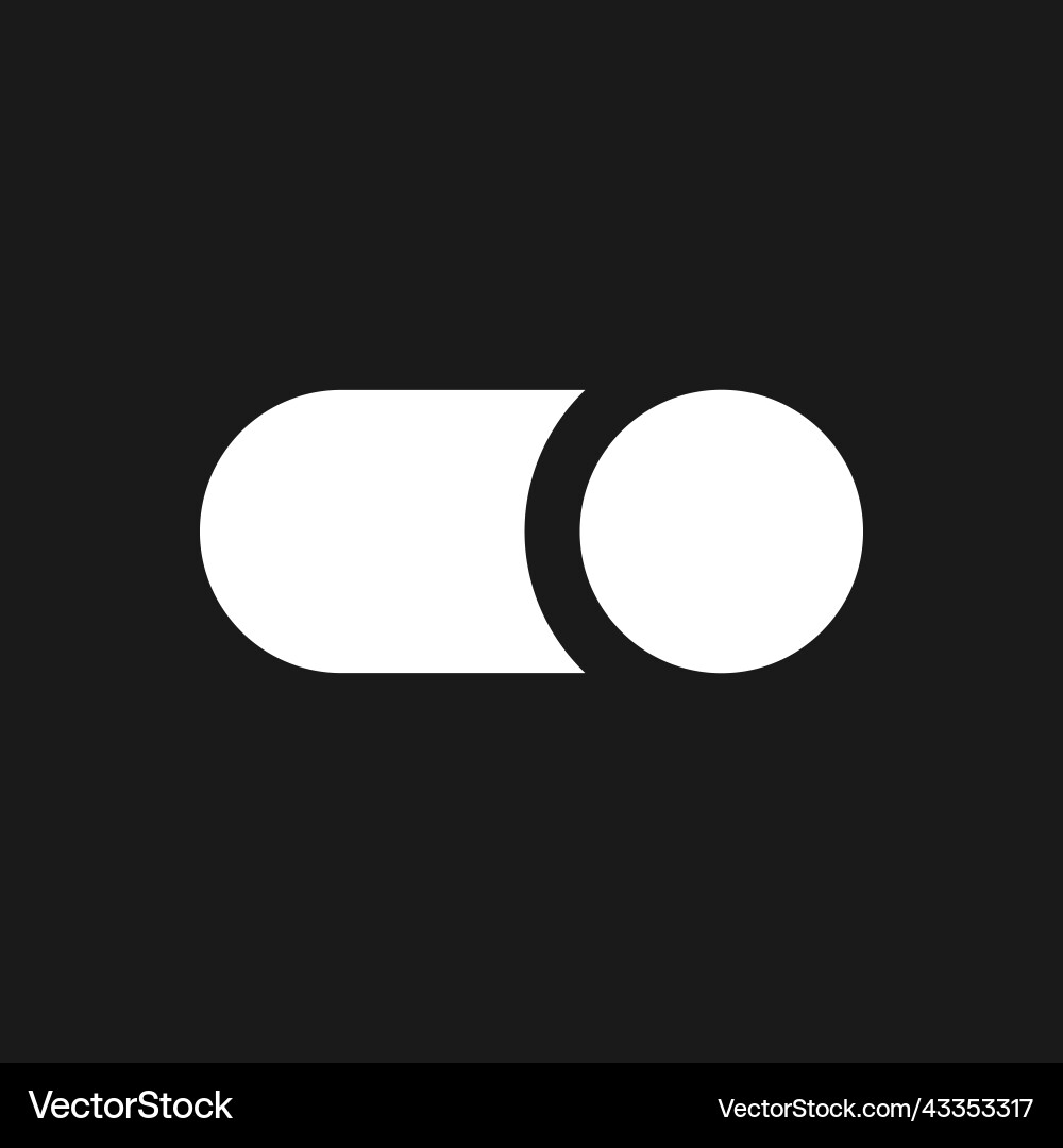 Toggle button dark mode glyph ui icon Toggle button dark mode glyph ui icon Vector Image