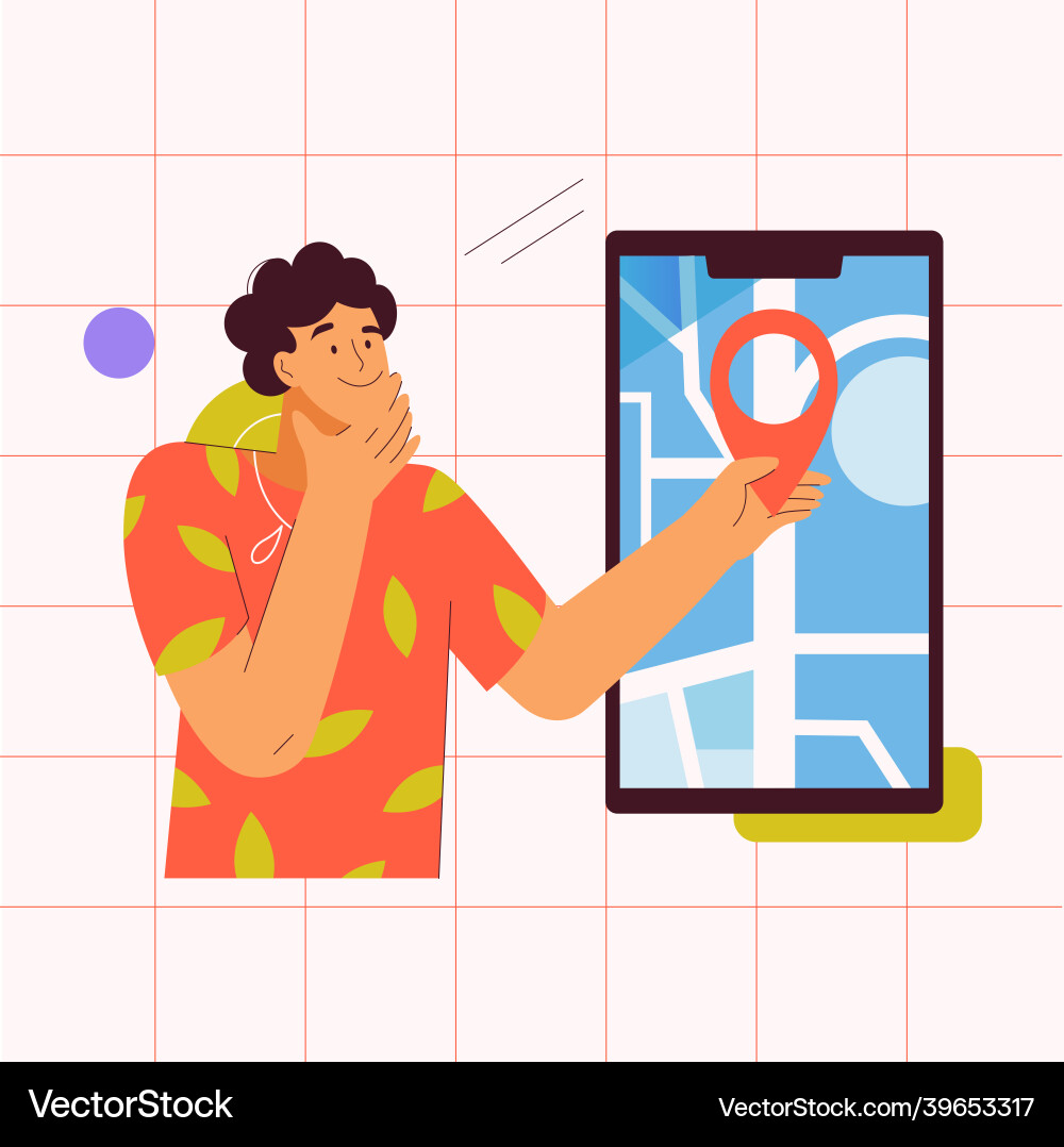 Trekking location on map concept pointer vector image