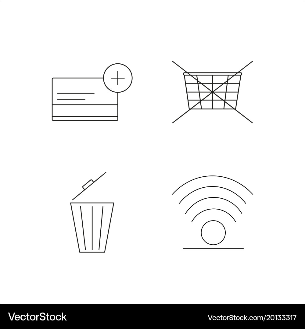 Web simple linear icon setsimple outline icons vector image