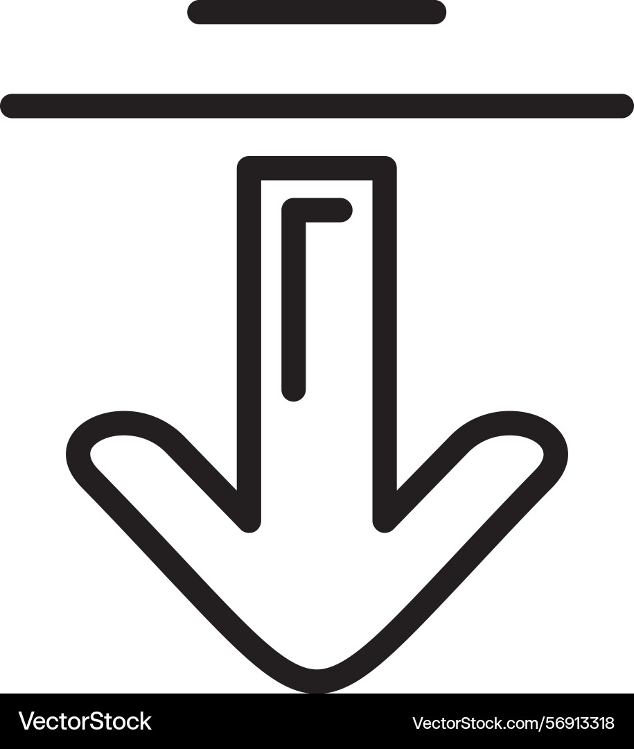 Arrow thin down linear style icon design vector image