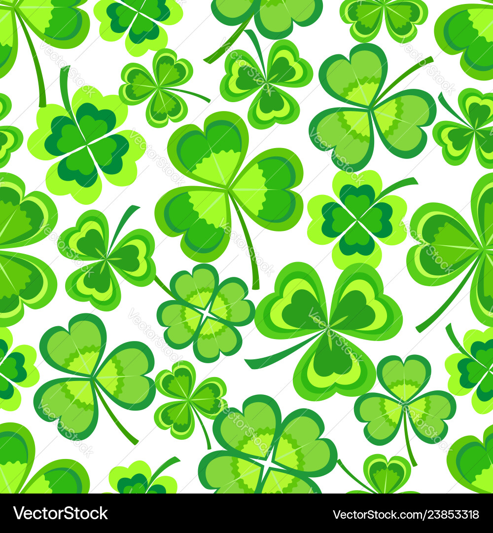 Background seamless pattern with green shamrock Background seamless pattern with green shamrock vector image