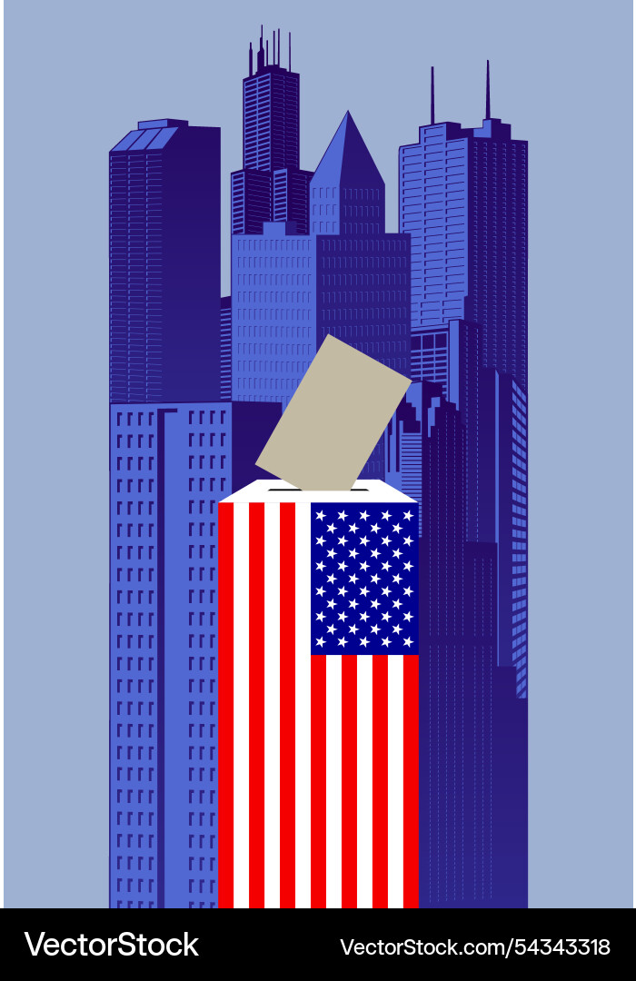 Ballot box in the shape of a skyscraper Ballot box in the shape of a skyscraper vector image
