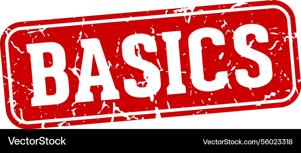 Basics rectangular sign stamp Vector Image