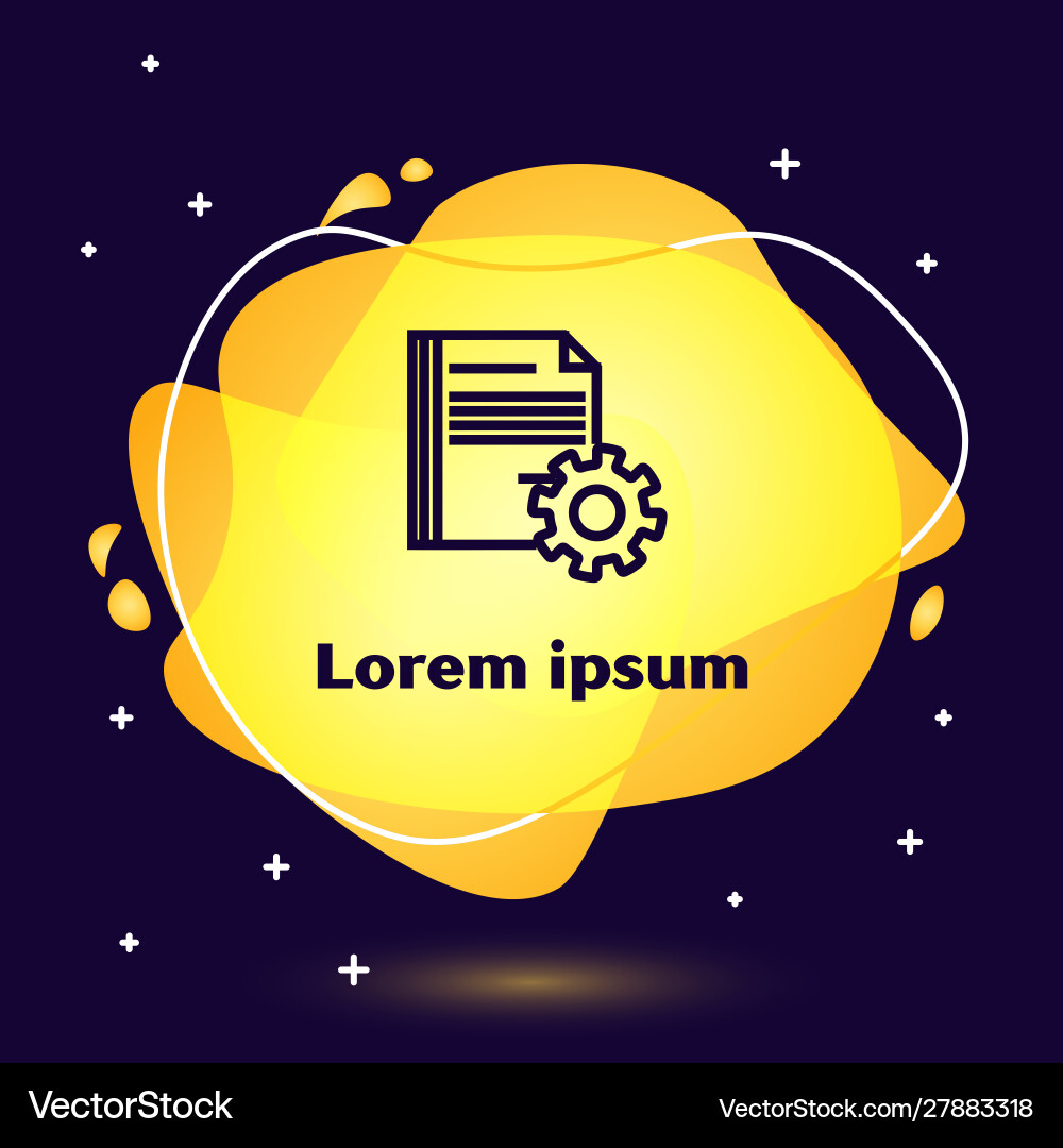 Black line document settings with gears icon Black line document settings with gears icon vector image