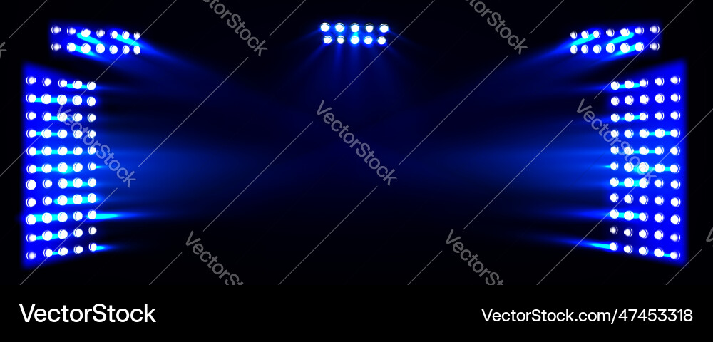Blue light effect stadium party stage background Blue light effect stadium party stage background vector image