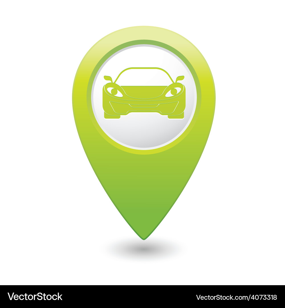 Car Map Pointer Icon vector image
