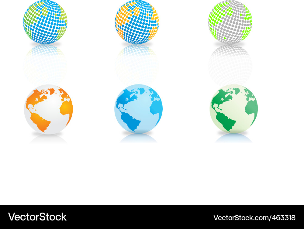 Colorful Globe Collection vector image