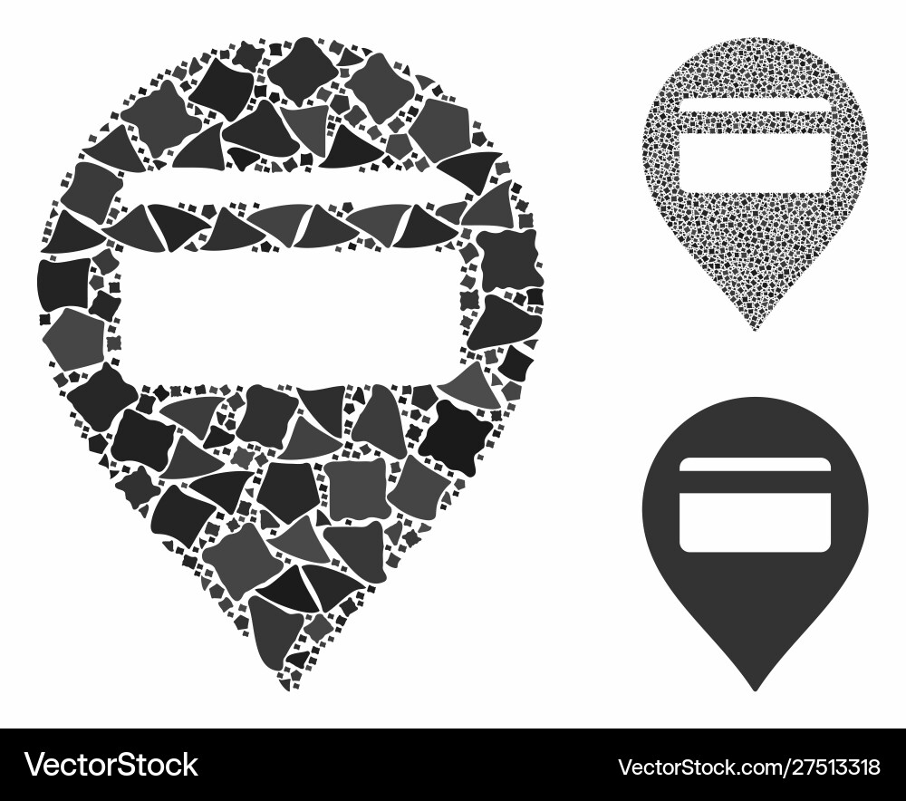 Credit card pointer mosaic icon abrupt elements Vector Image