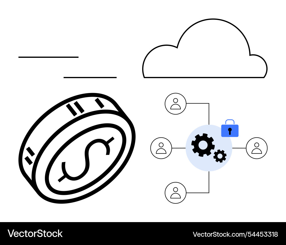 Digital finance integration secure cloud computing Digital finance integration secure cloud computing vector image