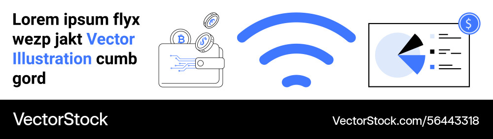 Digital wallet wireless connectivity and data Digital wallet wireless connectivity and data vector image
