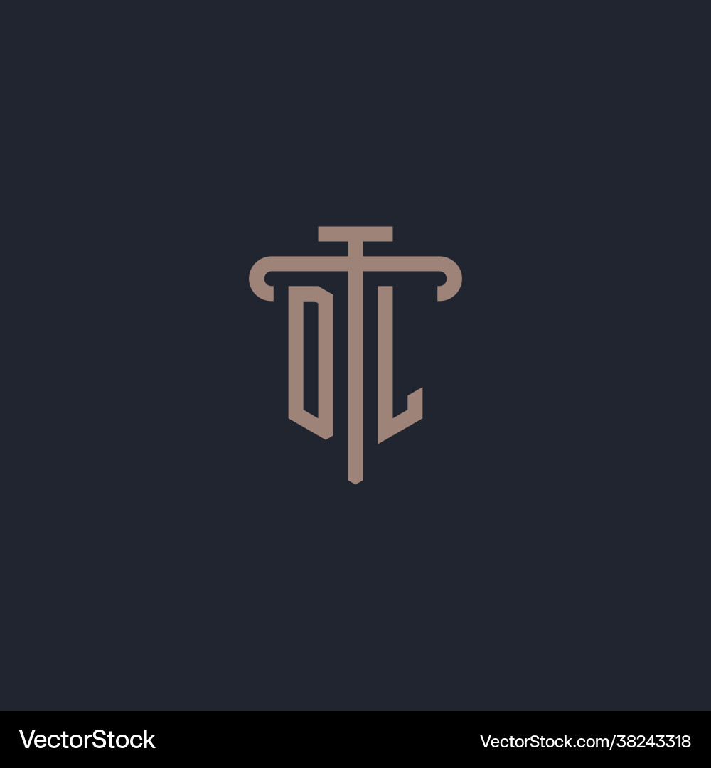 Dl initial logo monogram with pillar icon design Dl initial logo monogram with pillar icon design vector image