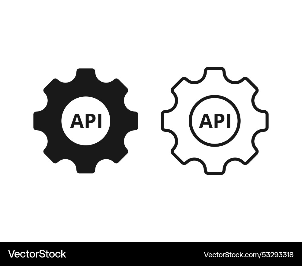 Einfache flache und Linie api Setup-Symbol Einfache flache und Linie api Setup-Symbol vektorbild