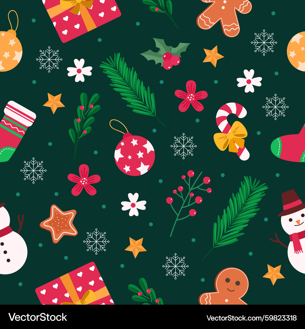 Festive Christmas Pattern – Royalty-Free Vector | VectorStock