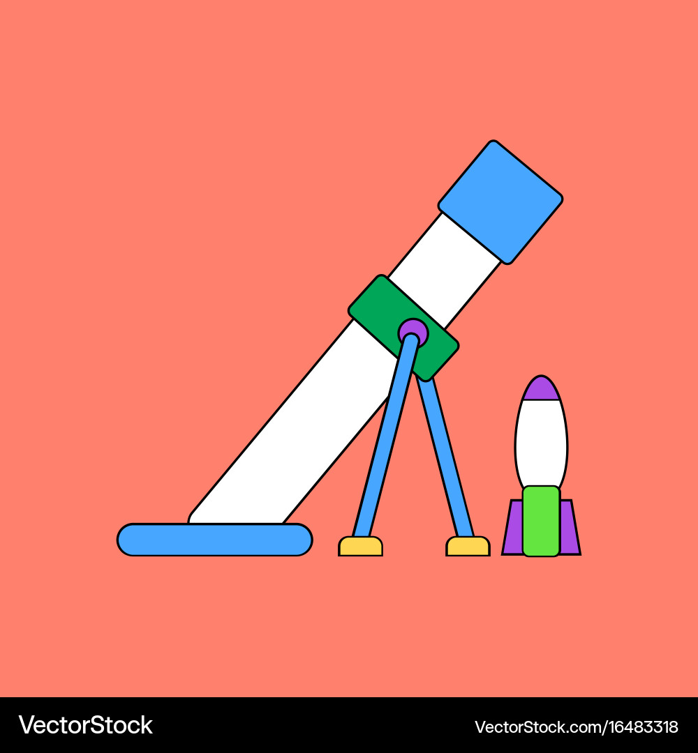 Flat icon design collection mortar and shell vector image