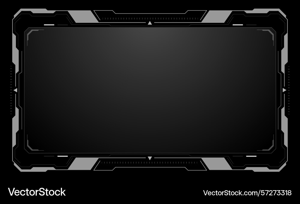 Hud frames white grey user interface elements Hud frames white grey user interface elements vector image