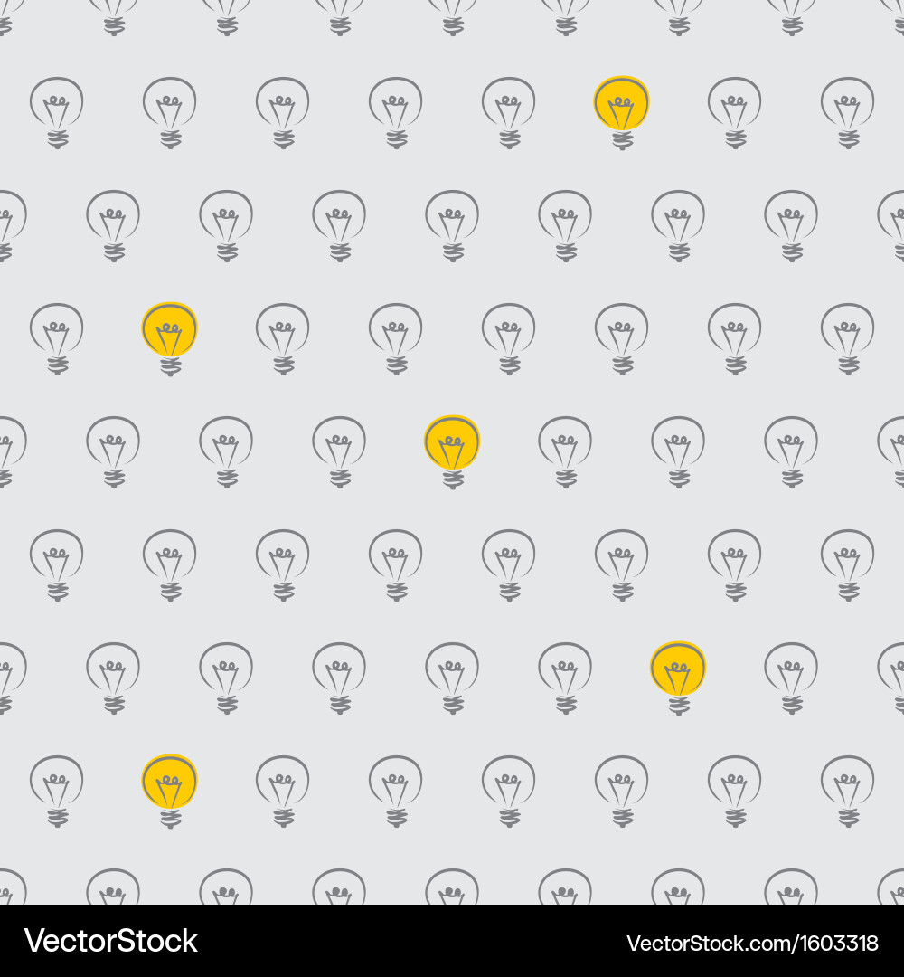 Light Bulb Seamless Pattern Vector Image