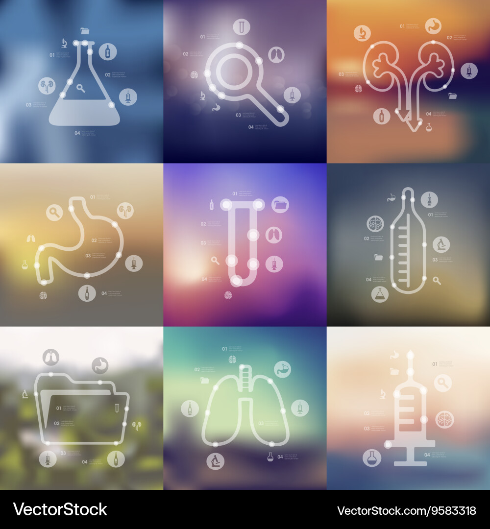 Medicine timeline infographics with blurred Vector Image