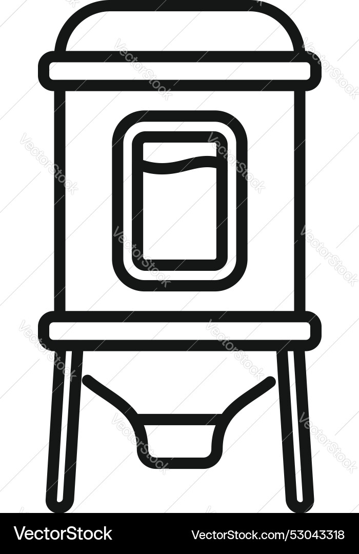 Metal hopper for storing bulk material in line Vector Image