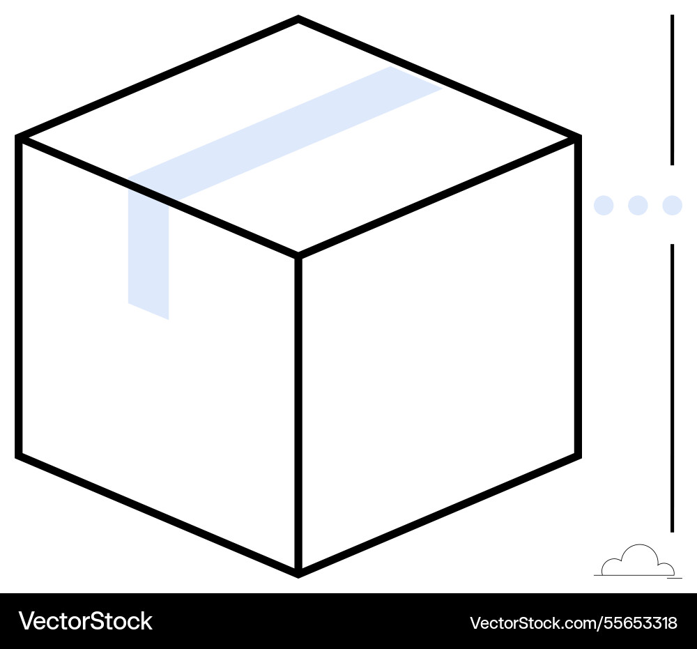 Minimalist 3d box design with cloud and vertical Vector Image