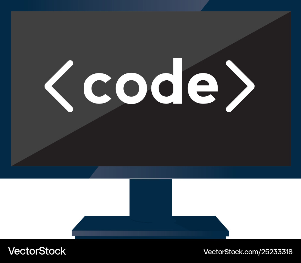 Programmiercode auf einem Bildschirm Vektorbild