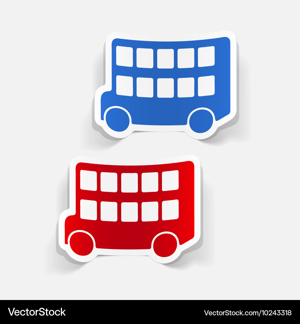 Realistic design element bus double decker vector image