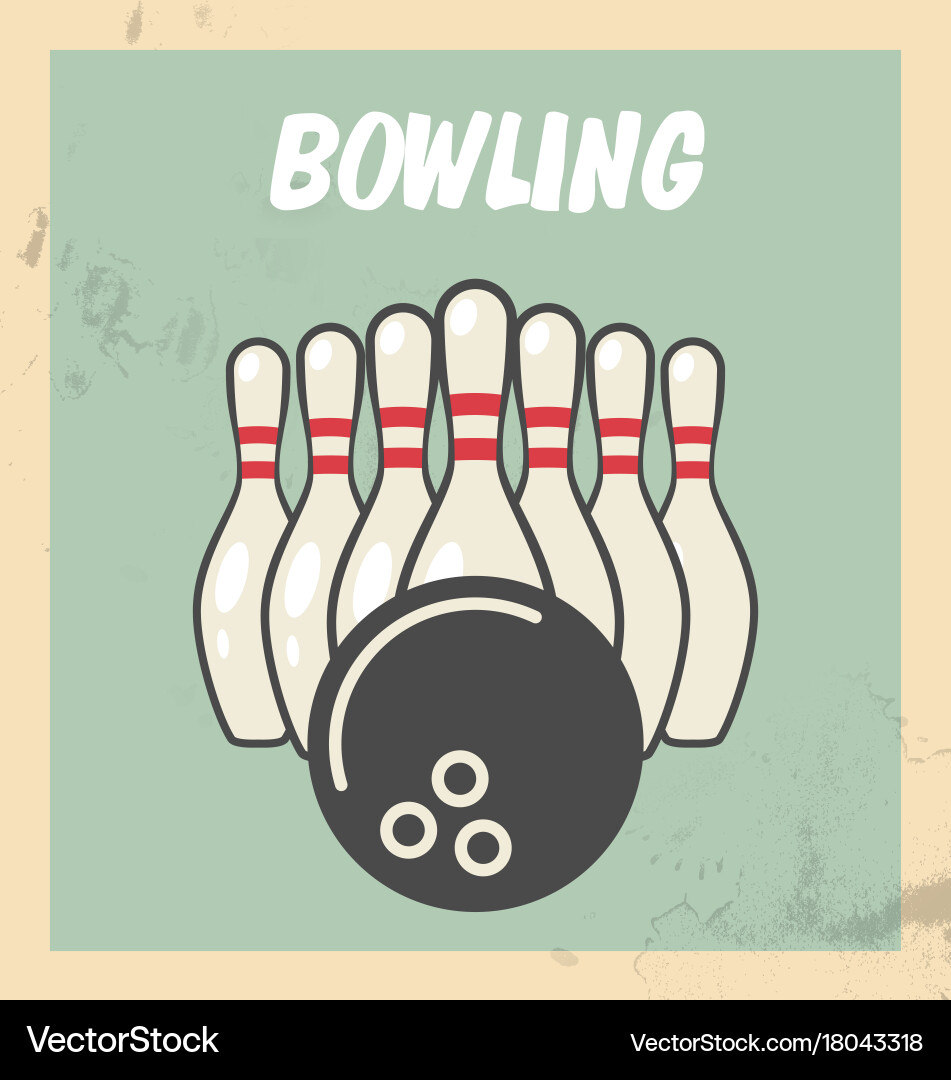 Retro Bowling Night Poster – Royalty-Free Vector | VectorStock, image size:951x1080