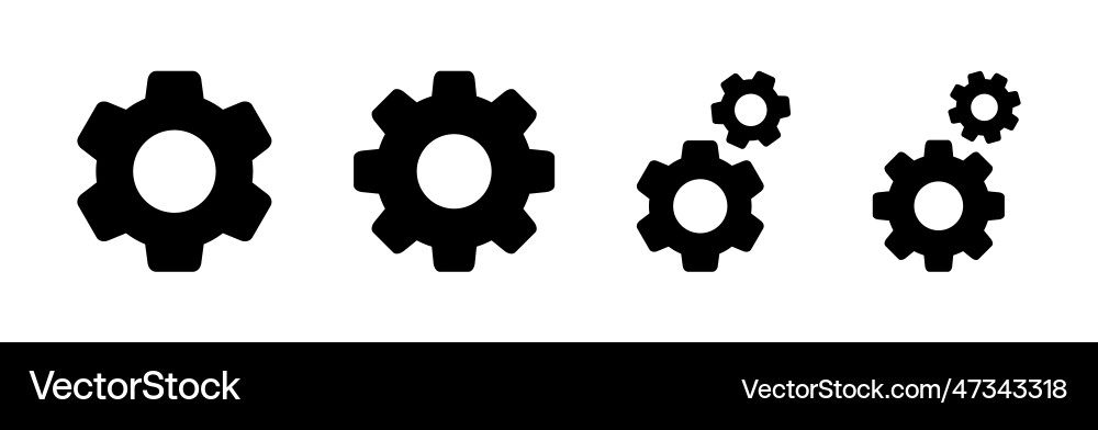Setting icon set cog settings symbol Setting icon set cog settings symbol vector image