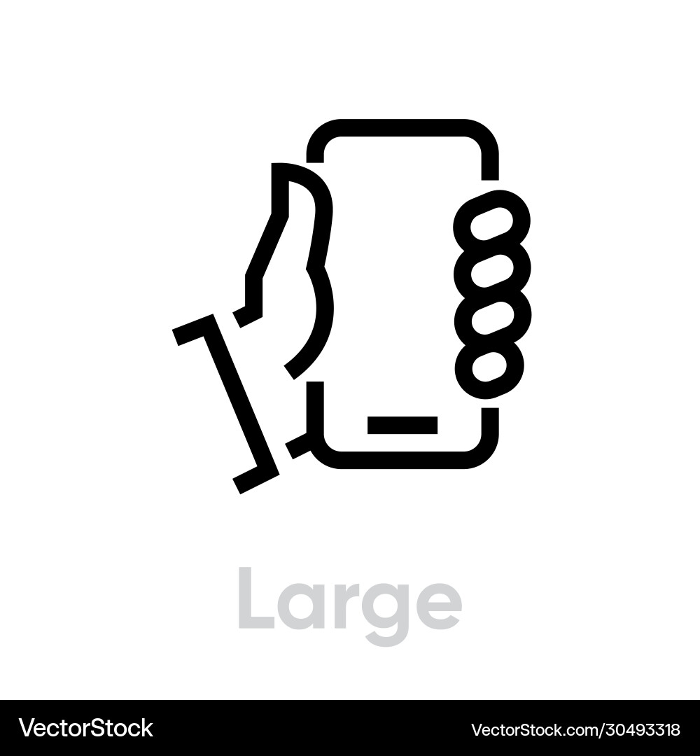Specs tech large phone editable line icon Specs tech large phone editable line icon vector image