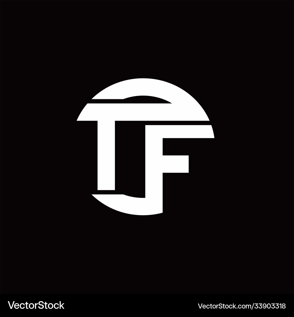 Tf logo monogram with rounded line swipe design Vector Image