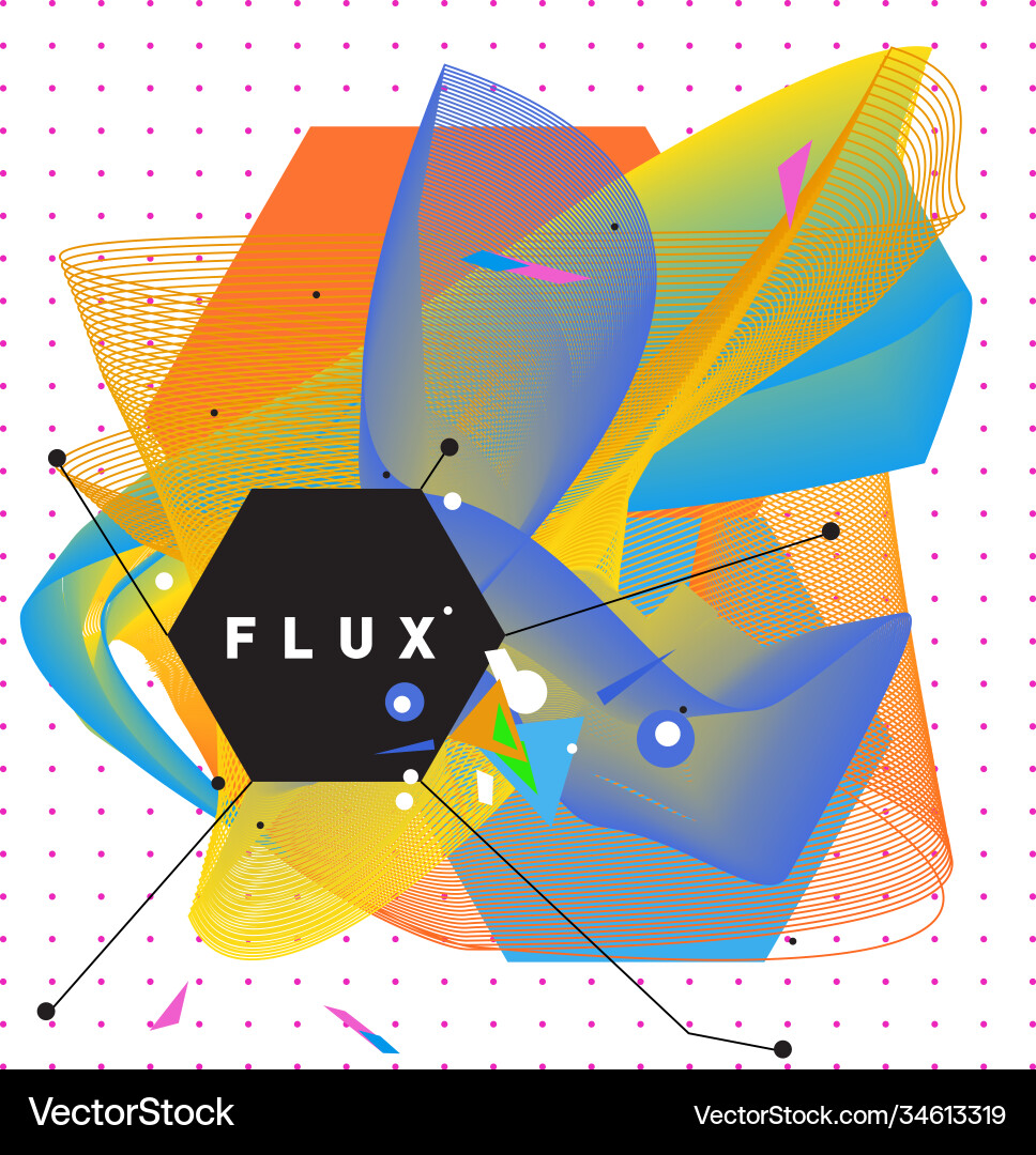 3d colorful wave background dynamic flux effect Vector Image