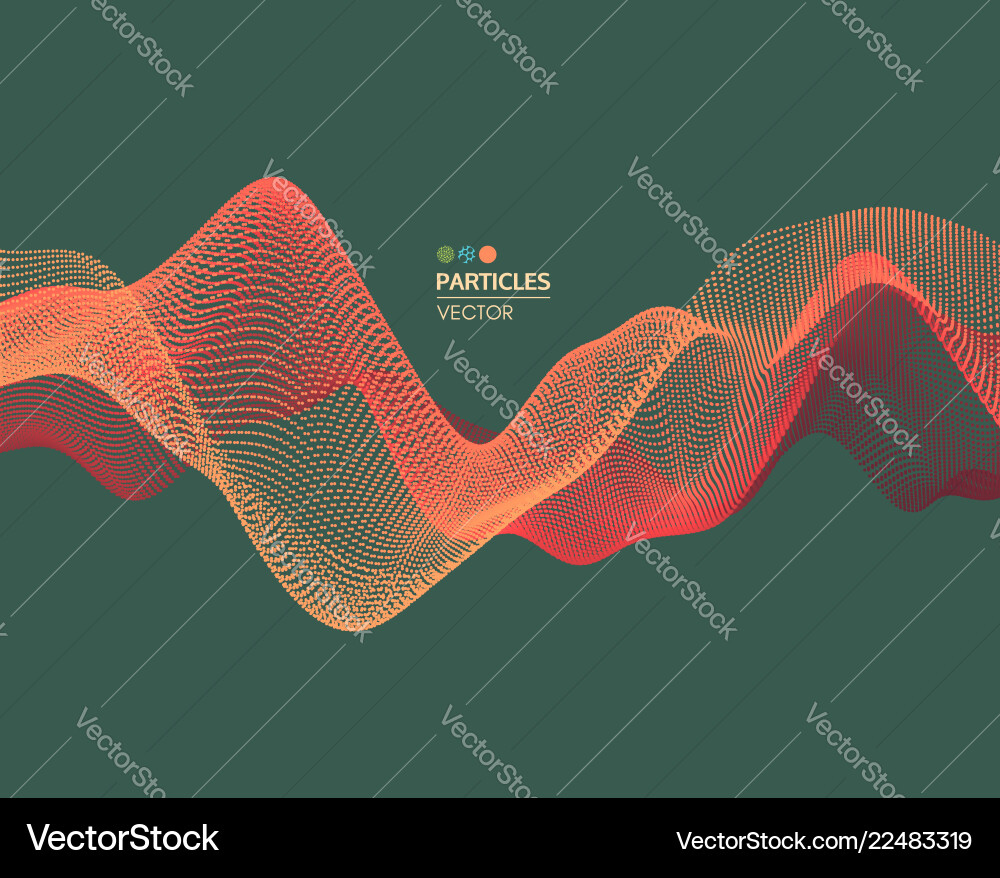 Abstract 3D Wave Background with Dots vector image