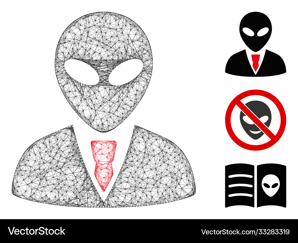 Alien manager polygonal web mesh Alien manager polygonal web mesh vector image