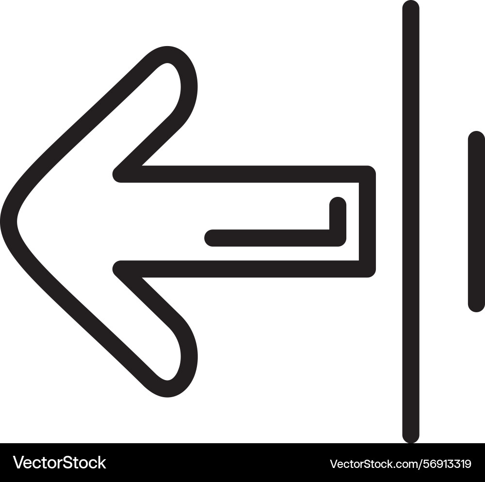 Arrow thin left linear style icon design vector image