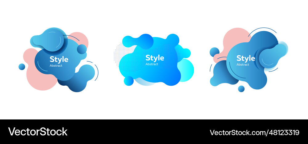 Blue irregular abstract element set Blue irregular abstract element set vector image