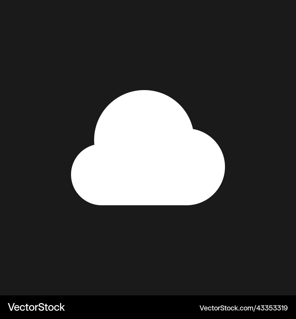 Cloud computing dark mode glyph ui icon Cloud computing dark mode glyph ui icon vector image
