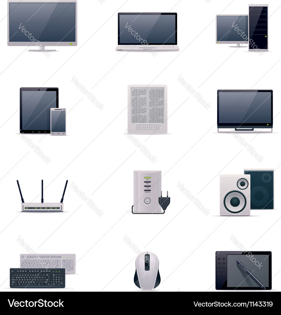 Computer Icon Collection Vector Image