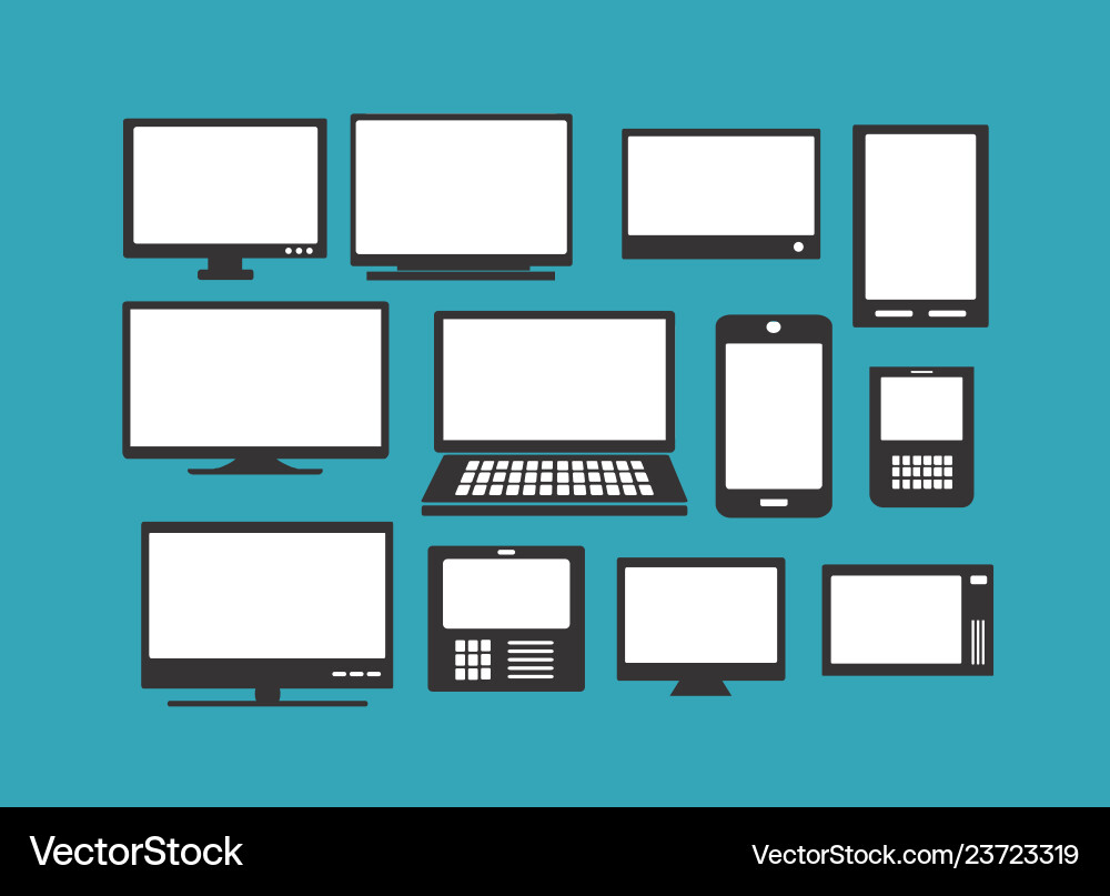 Computer parts monitor vector image