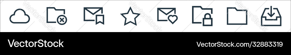 Email line icons linear set quality Email line icons linear set quality Vector Image