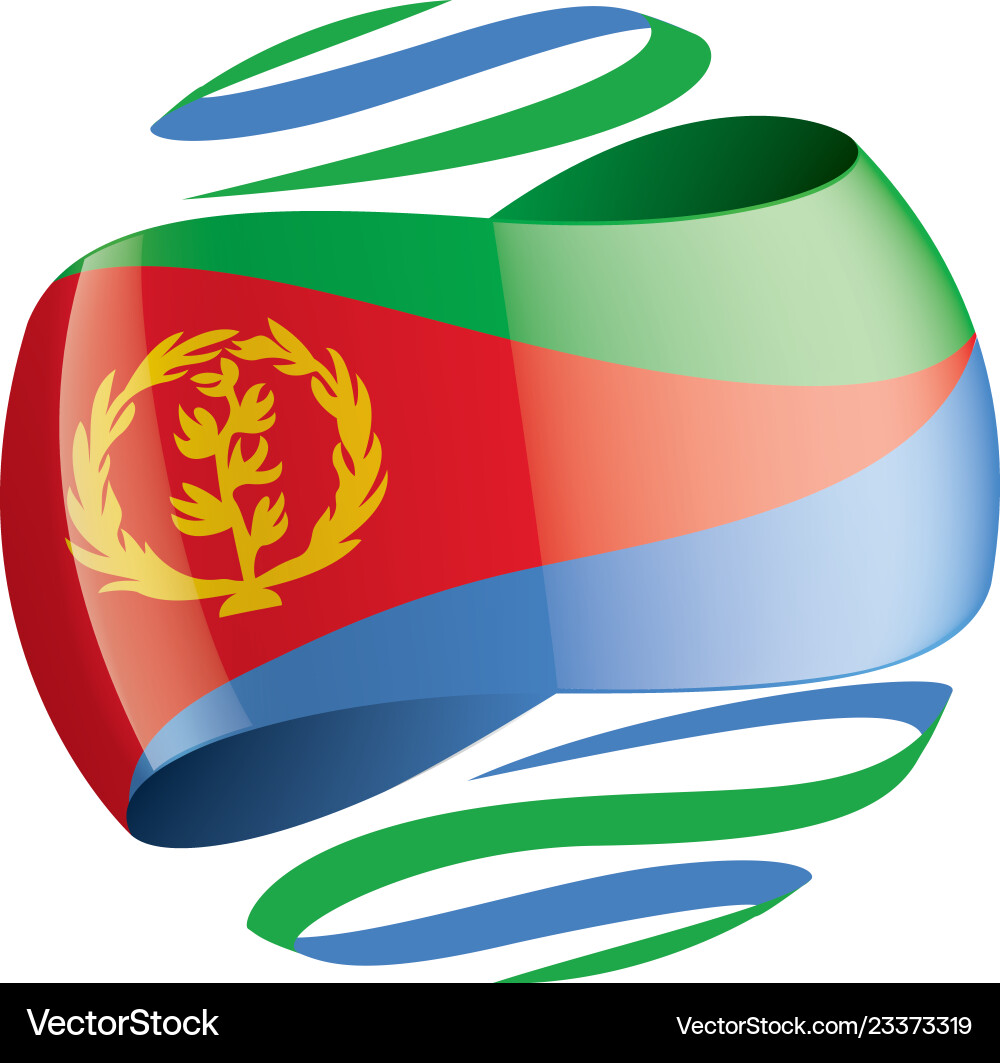 Eritrea flag on a white Eritrea flag on a white vector image