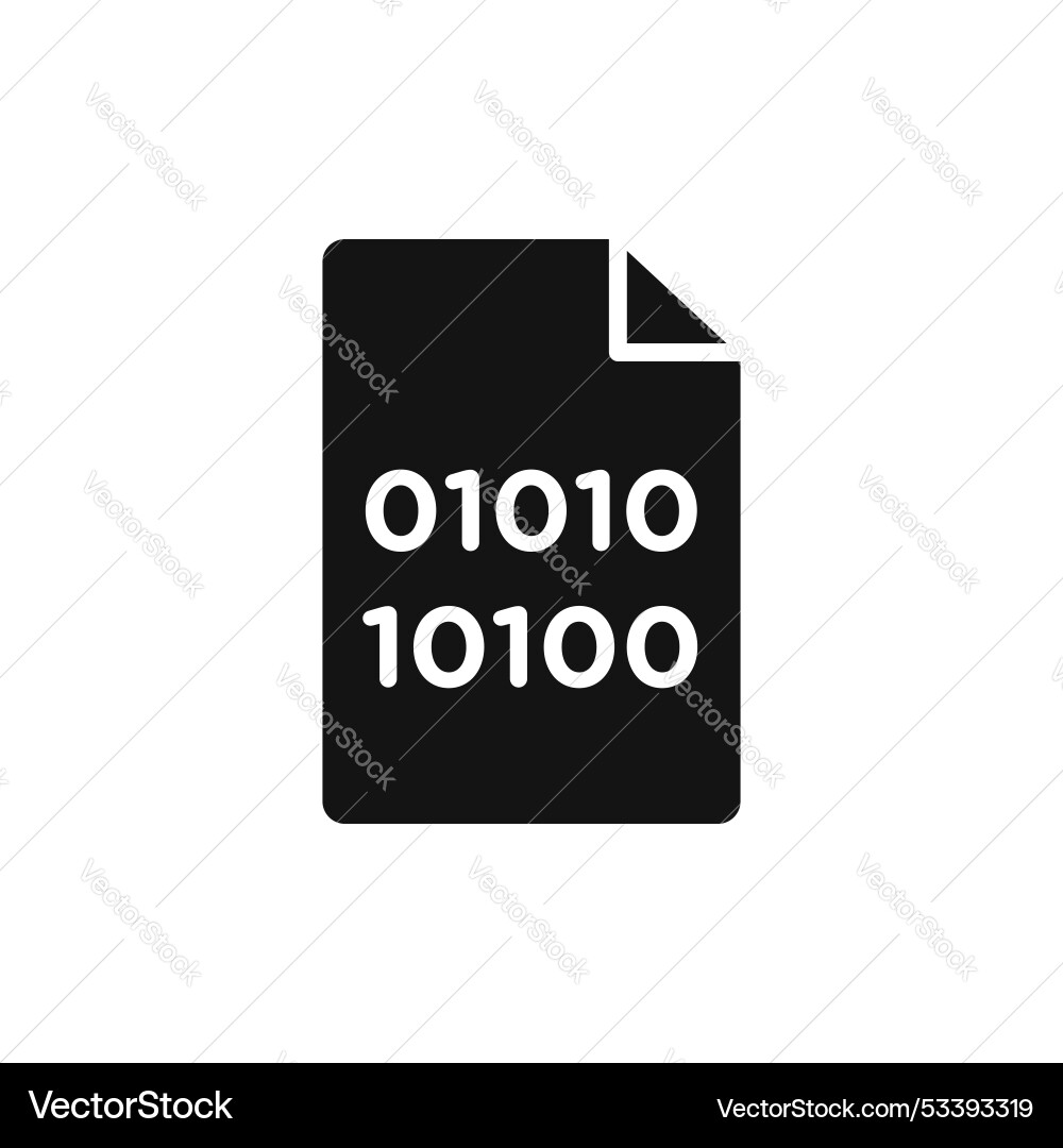 File binary icon isolated on white background File binary icon isolated on white background vector image