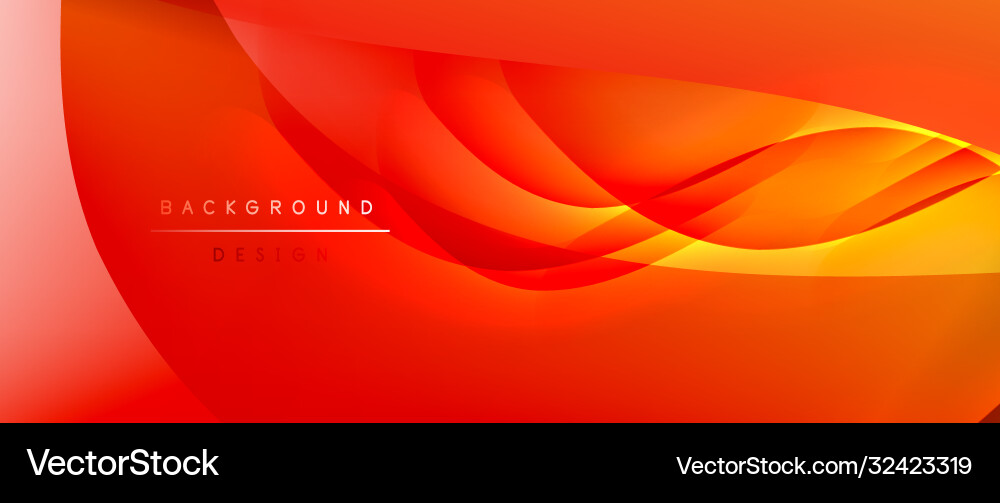Fluid gradient waves with shadow lines and glowing Vector Image