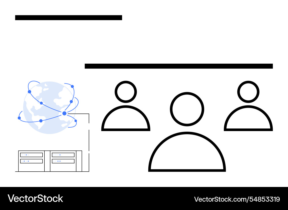 Global network communication with user connections Global network communication with user connections vector image