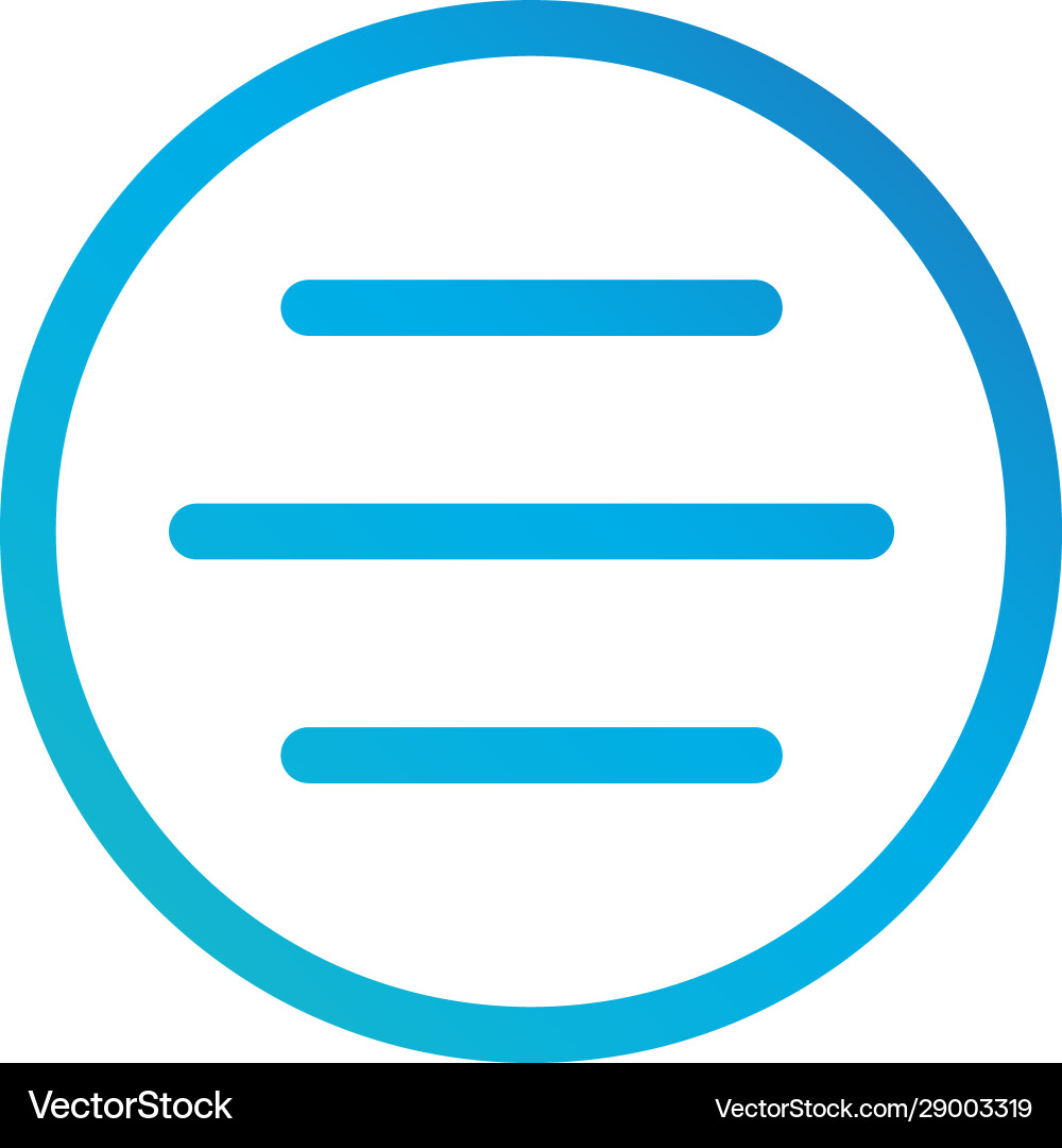 Hamburger menu circle icon or button for web vector image