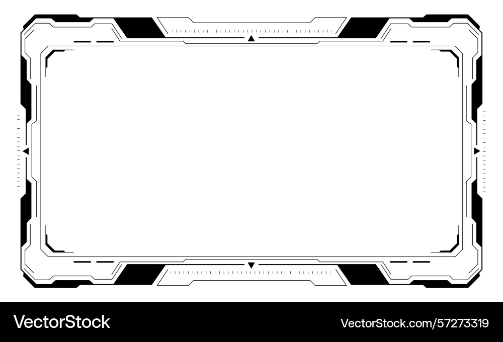 Hud frames black user interface elements design Hud frames black user interface elements design vector image
