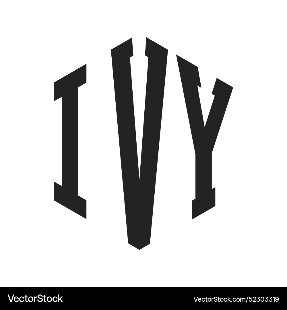 Ivy logo design initial letter monogram Royalty Free Vector