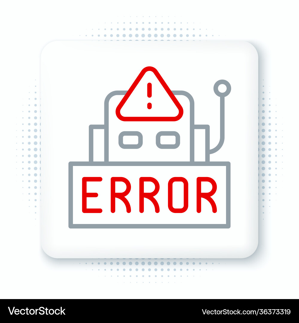 Line error in operation program robot Line error in operation program robot vector image